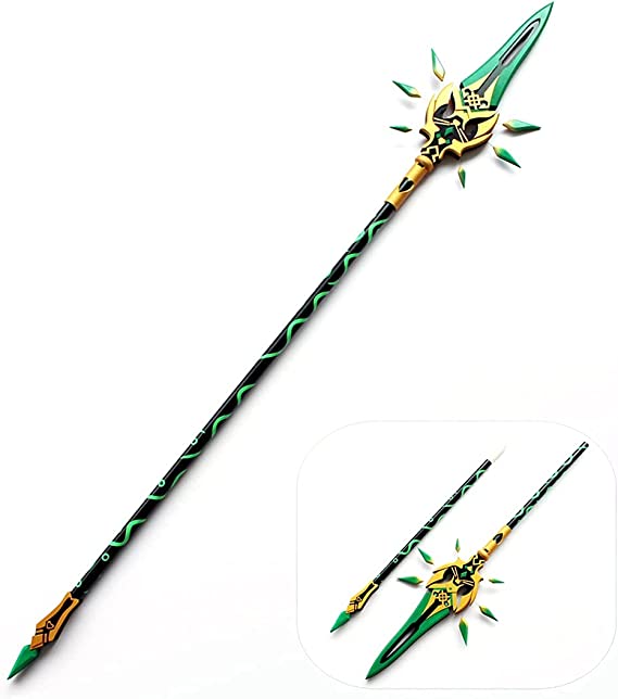 FINER SHOP Cosplay Props Weapons, Genshin Impact XIAO Cosplay Weapons Sword, 180cm Genshin XIAO Cosplay Weapon Primordial Jade Winged-Spear Detachable Spear Halloween Cosplay Accessories