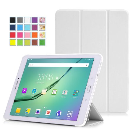 MoKo Tab S2 97 Case - Ultra Slim Lightweight Smart-shell Stand Cover Case With Auto Wake  Sleep for Samsung Galaxy Tab S2 97 Android 50 2015 Version WHITE