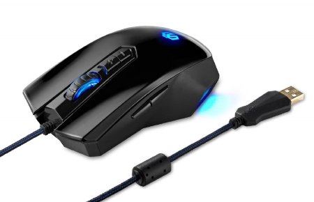 iClever IC-M1 3200 DPI LED Wired USB Optical Gaming Mouse 9 Programmable Button Cool LED Lighting Advanced Profile Management
