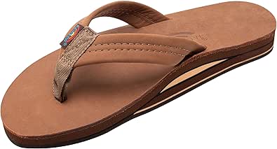 Rainbow Sandals Men's Leather Double Layer with Arch Wide Strap