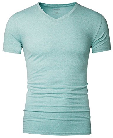 Mrignt Men's Cotton Stretch Gym Short Sleeve T-shirt