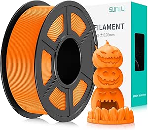 SUNLU Fluorescent PLA 3D Printer Filament, PLA Filament 1.75mm, Brighter Color for Halloween decoration, Neatly Wound Filament, Fit Most FDM 3D Printer, 1kg Spool, Fluorescent Orange