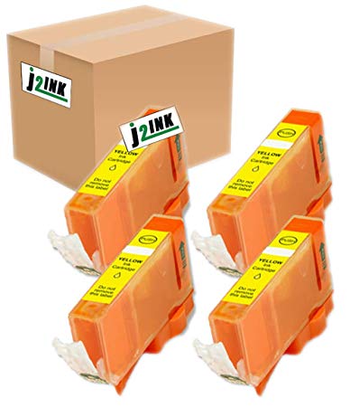 J2INK Compatible Ink Cartridge Replacement for Canon CLI-226 (4 Yellow) 4 Pack CLI226Y