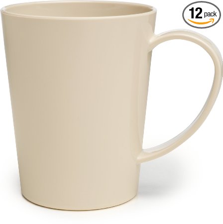 Carlisle 4306842 Break-Resistant Tritan Coffee Mug, BPA Free Plastic, 12 oz, Bone (Pack of 12)