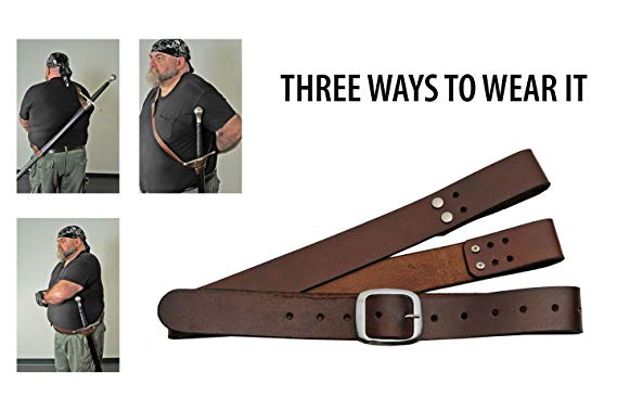 SZCO Supplies Brown Shoulder Belt for Medieval/Samurai Sword Shoulder Belt