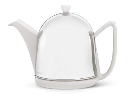 bredemeijer Cosy Manto Teapot, 1.0-Liter, Ceramic Spring White with Insulated Shell