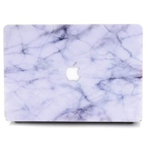 MacBook Pro 13 inch Case with Retina Display (NO CD-ROM Drive), YMIX 13.3" Soft-Touch Marble Series Protective Plastic Hard Case Cover (Models: A1502 and A1425) (Marble White)