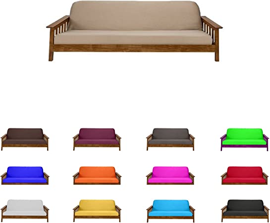 D&D Futon Furniture Futon Covers, Mattress Slipcovers, Polyester Poplin (Full 6x54x75, Tan)