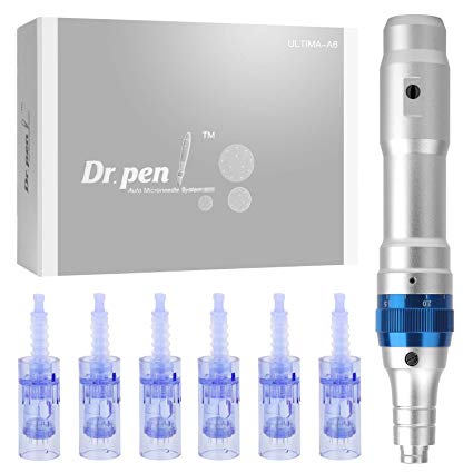 Dr. Pen Ultima A6 Professional Microneedling Pen Wireless Electric Skin Care Tools Kit with 6 Pcs 12-Pin Needles