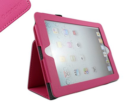 SANOXY IPAD 2/3/4 Vegan PU Leather Folio Case With Stand for Apple IPAD 2/3/4 (Pink)