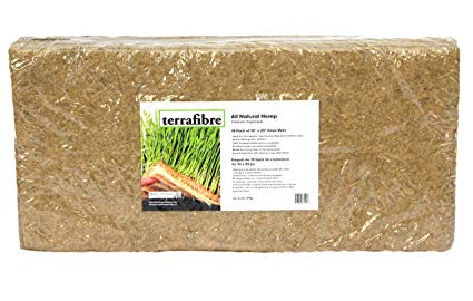 Terrafibre Hemp Grow Mat - Perfect for Microgreens, Wheatgrass, Sprouts - 10 Pack 10" x 20" (Fits Standard 10" X 20" Germination Tray) - Environmentally Friendly, Fully Biodegradable