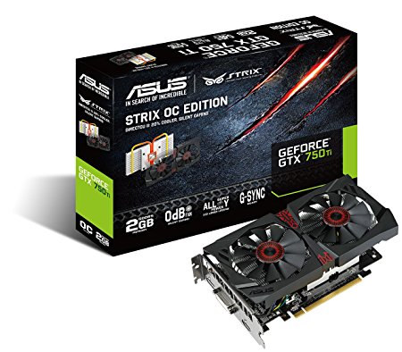 Asus STRIX Nvidia Gtx 750Ti Oc 1124Mhz (Boost 1202Mhz) 5400Mhz 2Gb Ddr5 128-Bit Dl-Dvi-I Dp Hdmi Pci-E Graphics Card