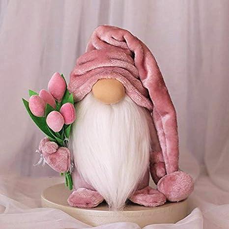 Mothers Day Stuffed Animals Mothers Day Gnome with Tulip Pink Gnome Mothers Day Decorations Grandma Pink