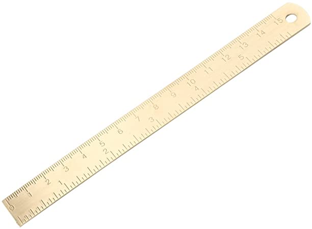 CKLT Thickness 0.06inch Super Durable Brass Ruler Measuring Tool Stationery Math Geometry Best Gift For Students And Children (ruler-15cm)