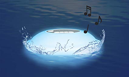 Poolmaster 54504 Portable Floating Waterproof Multi-Light Speaker with Call Functionality for Swimming Pool Party, Patio, Outdoor, Backyard, Multicolor