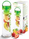 iPerfect Lifestyle Infuser Water Bottle - Best Fruit Infusion Bottle Made of TRITAN Copolyester - Recipe Ebook Included - Twist Cap Style Drinking Cup