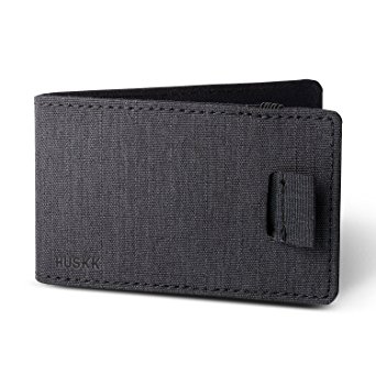 Slim Leather Credit Card Holder for Men - Minimalist Front Pocket Wallet with Elastic