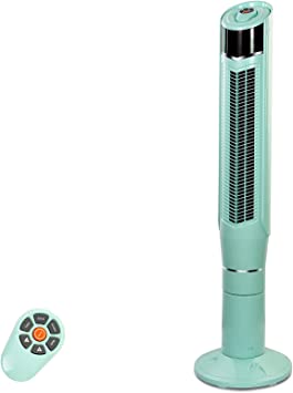 R.W.FLAME Tower Fan with Oscillation, Ionizer,Remote Control, Standing Fan for Office, Portable Bladeless Floor Fan for Home with Children/Pets/Elders, 8 Wind Speed,47"(Green)