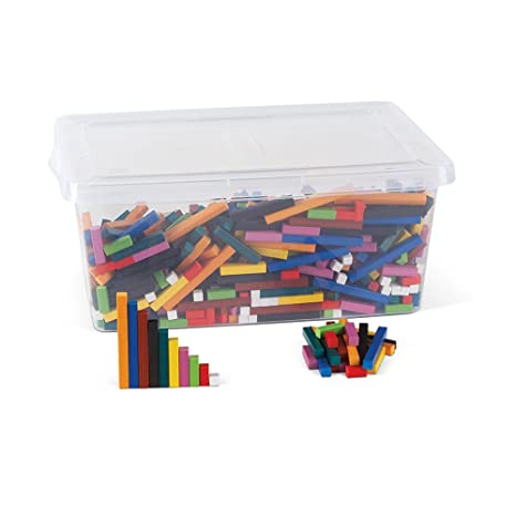 hand2mind Plastic Cuisenaire Rods Classroom Kit With Storage, Spark Kids' Interest In Math With Hands-on Learning, (Grades K-8), Color & Rod Correspond To A Specific Length (15 sets of 74 Pieces) (42852)