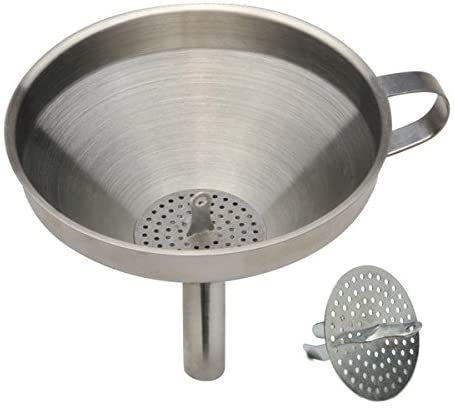 Norpro 5-Inch Stainless Steel Funnel with Detachable Strainer, Set of one, Silver