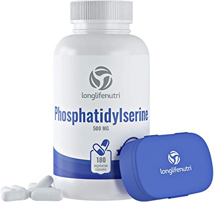 Phosphatidylserine 500mg 180 Vegetarian Capsules | Soy Free Non GMO Made in USA | Nootropic Brain Supplement | Natural Memory Ultimate | Supports Cognitive Health | PS Pure Complex 500 mg Powder Pill