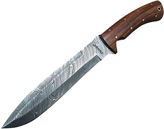 Perkin Knives - Custom Handmade Damascus Hunting Knife - Beautiful Bowie Knife