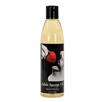 Earthly Body Edible Massage Oil 8-Ounce, Succulent Strawberry