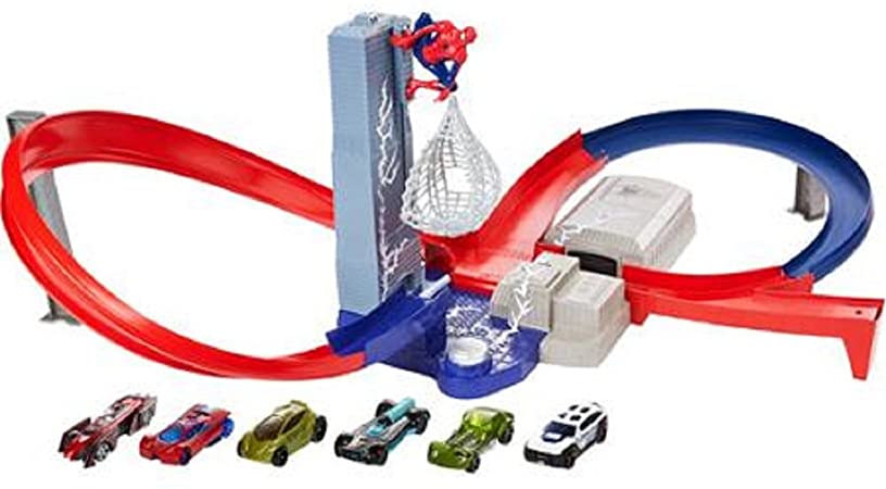 Hot Wheels the Amazing Spider-man Speed Circuit Showdown with 6 Cars