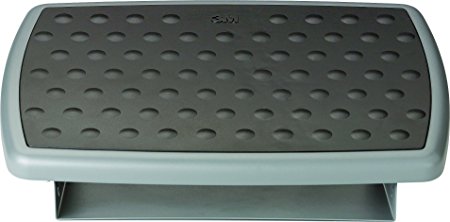 3M Foot Rest, Height and Tilt Adjustable, Contoured 18" Wide Non-Skid Platform with Soft Bumps to Massage and Soothe Feet, Heavy-Duty Steel Base, Charcoal Gray, (FR330)