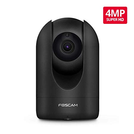 Foscam Super HD 4MP Home Security Camera, 2.4/5GHz Dual-Band WiFi Indoor Camera with Human Detection, Free Cloud Storage Service, One-Button Sleeping Mode, Remote Monitor, Black