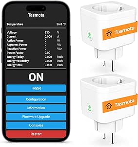 Refoss Tasmota Steckdose WLAN Stromzähler für Balkonkraftwerk Mini ESP8266 Messsteckdose Bidirektionale Messung von Stromverbrauch Stromerzeugung Kompatibel mit Home Assistant ZWAVE ioBroker MQTT