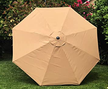 BELLRINO DECOR Replacement Sand Strong & Thick Umbrella Canopy for 10ft 8 Ribs Sand (Canopy Only)