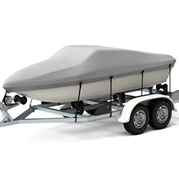 Kohree Trailerable Runabout Boat Cover Fit V-Hull Tri-Hull Fishing Ski Pro-Style Bass Boats