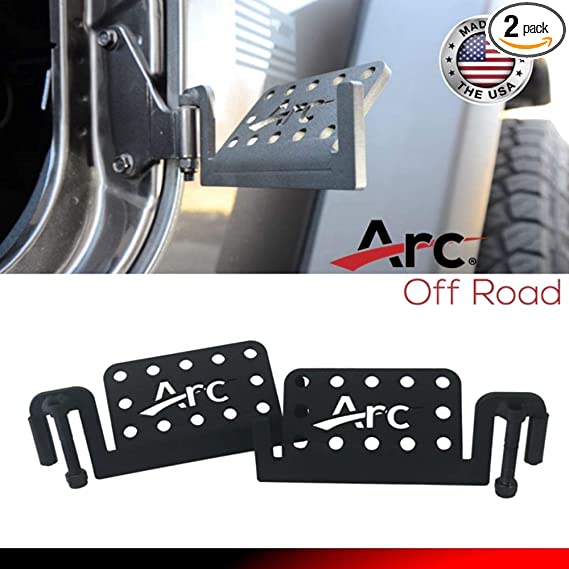 Arc Off Road Premium Jeep Wrangler Door Hinge Foot Pegs Rest 2007-2021 JK JKU JL JT Gladiator- Pair