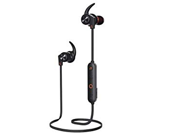 Creative Outlier ONE Plus Wireless Bluetooth 4.2, IPX4 Water-Resistant Sweat-proof In-Ear Headphones with Built-in MP3 Player, Inline Remote with Mic, 10-hour Battery Life, Sports and Exercise (Black)