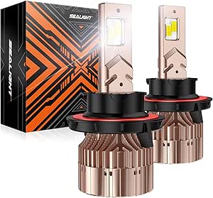 SEALIGHT X6S H13/9008 Bulbs, 40000 Lumens Super Bright 6000K Cool White, 9008 Fog Light Bulb,IP68 Waterproof Pack of 2