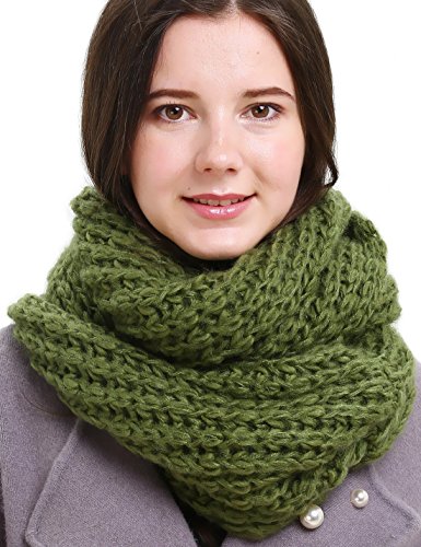 Solid Crochet Infinity Scarf Soft Warm Scarves for Women Fall Winter Thick Circle Loop Scarfs