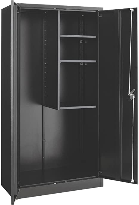 Global Industrial Janitorial Cabinet Assembled 36x18x72 Black