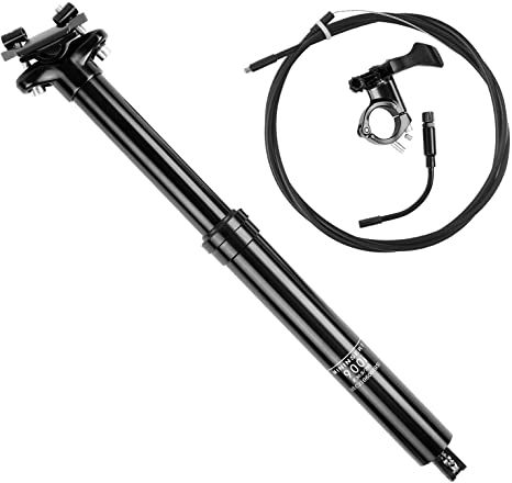 MiOYOOW Dropper Post, 30.9/31.6x345/395mm Hydraulic Seatpost Travel 100/125mm Bike Suspension Seatpost Internal Rounting Control Seat Tube with Remote Lever for MTB BMX