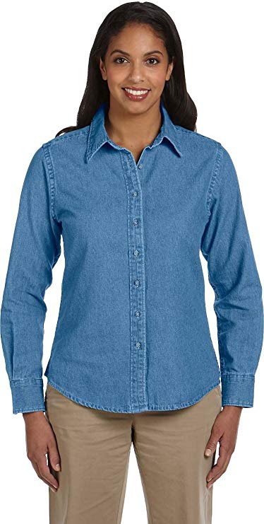 Harriton Womens Long-Sleeve Denim Shirt (M550W)