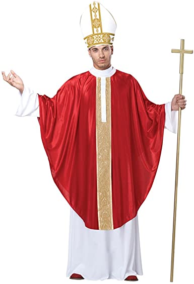 The Pope Adult Costume Robe Papal Hat Catholic Church Holy Religious Father