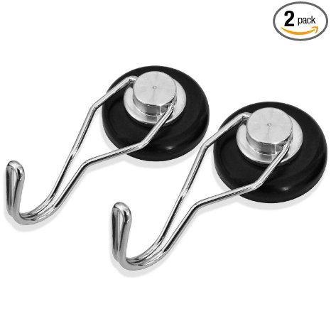 Strong Magnetic Hooks (65 Pound) Rotating Swivel Hooks (2 Pack) The Strongest Earth Neodymium Magnet N52 - Industrial Grade, Heavy Duty