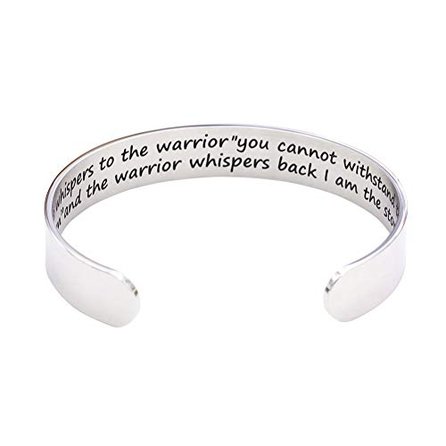 O.RIYA Encouragement Bracelet - Fate Whispers to The Warrior You Cannot Withstand The Storm and The Warrior Whispers Back I Sm The Storm, Inspirational Jewelry Gifts for Her
