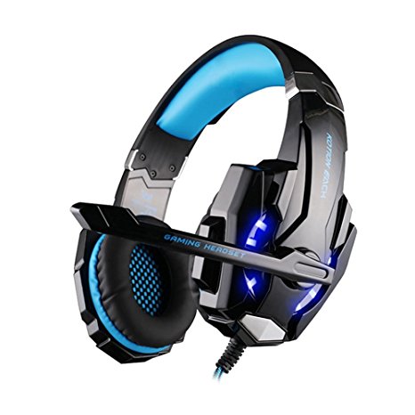 Gaming Headset with Mic, multifun Wired PC Gaming Headset , 3.5mm Noise Isolating Gaming Headset for PlayStation 4 PS4 Xbox One Laptop Tablet with Splitter Cable -Blue