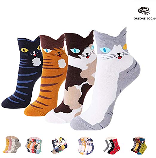 OKIE OKIE Best Selling Womens Socks Gift - Animal Cat Dog Art Animation Character | Christmas Gifts for Socks Women