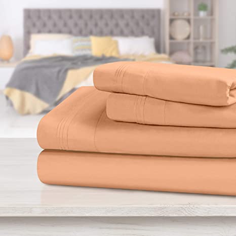 SUPERIOR 1000 Thread Count 100% Egyptian Cotton Sheets - 4-Piece Dusted Rose California King Sheet Set Hotel Quality - Fits Mattress Upto 18'' Deep Pocket - Soft Silky Sateen Weave