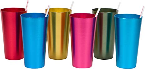 Trademark Innovations 20 oz. Retro Aluminum Tumblers - 6 cups - (Assorted Colors)