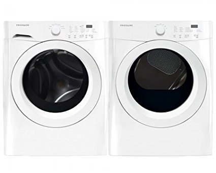 Frigidaire White Front Load Laundry Pair with FFFW5000QW 27" Washer and FFQE5000QW 27" Electric