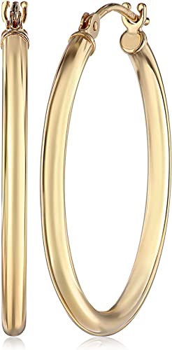 Amazon Collection 14k Gold Hoop Earrings, 1" Diameter