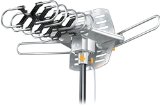 Amplified HD Digital Outdoor HDTV Antenna with Motorized 360 Degree Rotation UHFVHFFM Radio with Infrared Remote Control